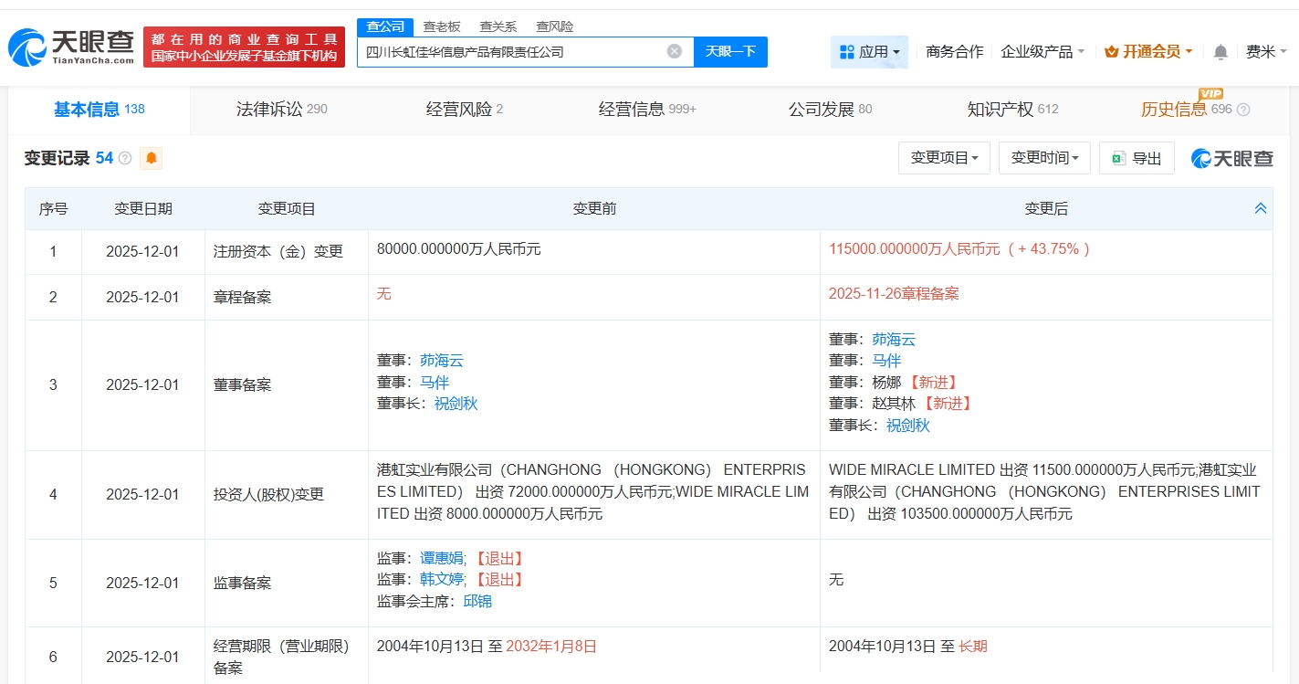 四川長虹佳華增資至11.5億元，軟硬件批發(fā)業(yè)務(wù)再添強勁動力